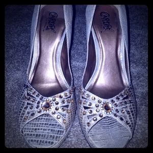 Carlos heels with thick heel and jewels peep-toe